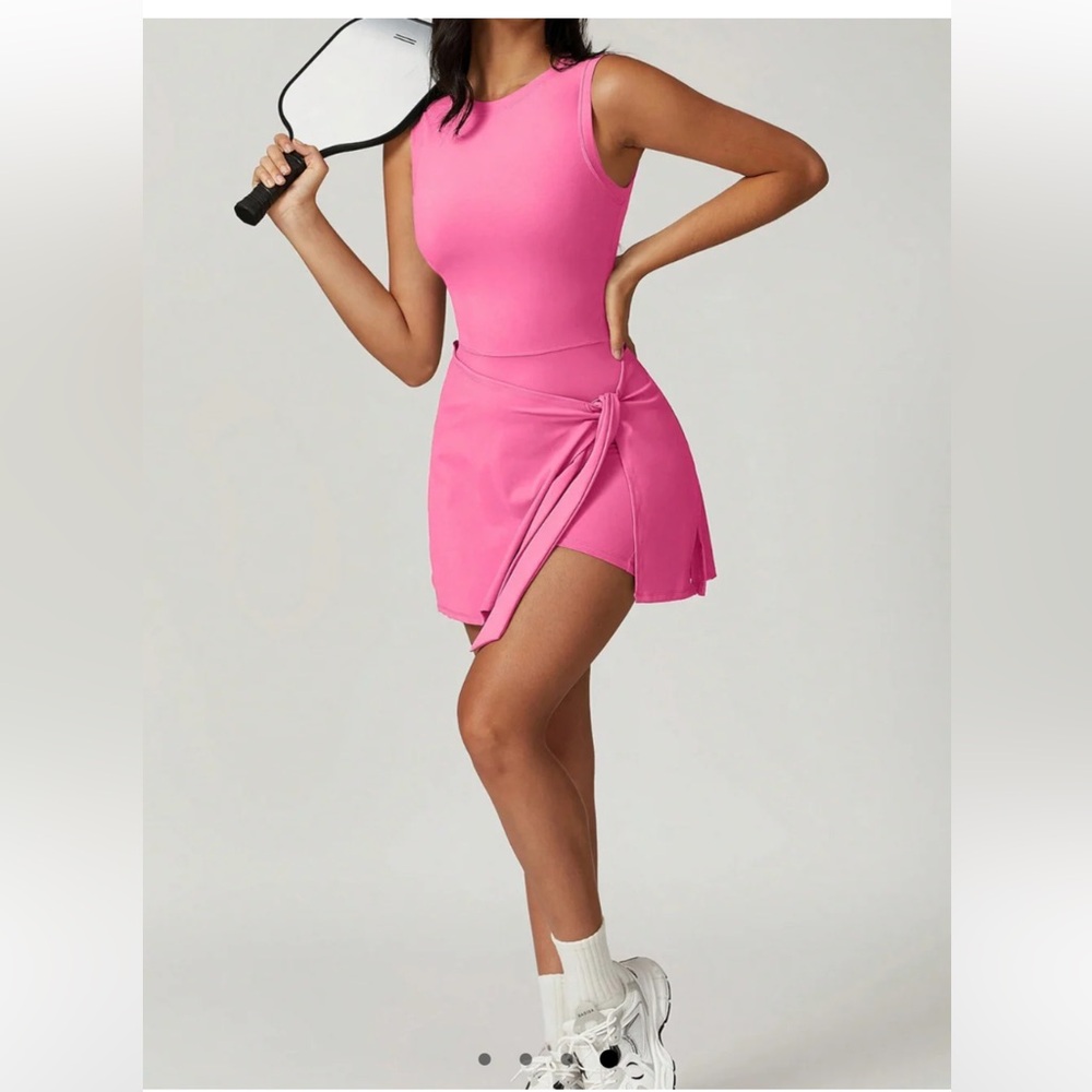 Pink romper tennis skort L